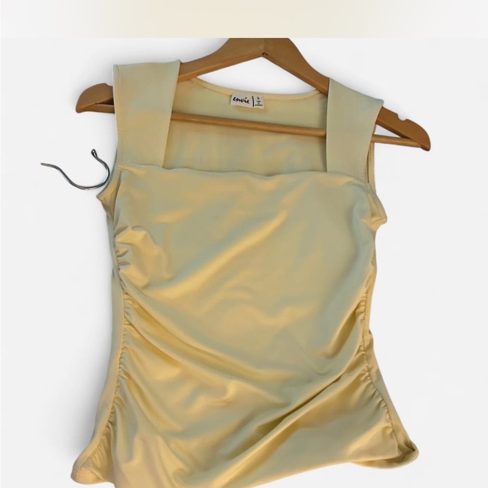 Yellow Square Neck Tank Top